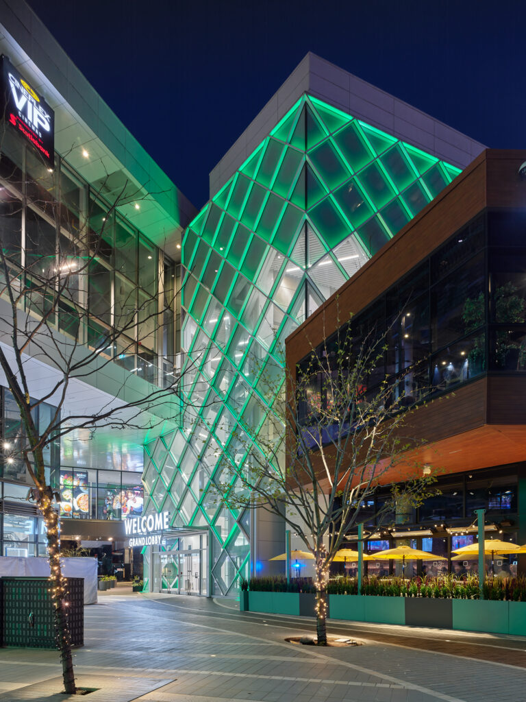The Amazing Brentwood Diagrid — Mall Outdoor Facade Lighting Project in Burnaby, BC.