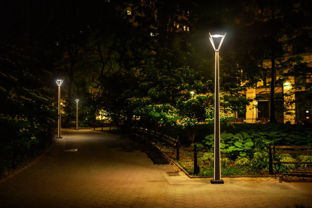 Model F Lamppost landscape lighting by Zilux Lighting.